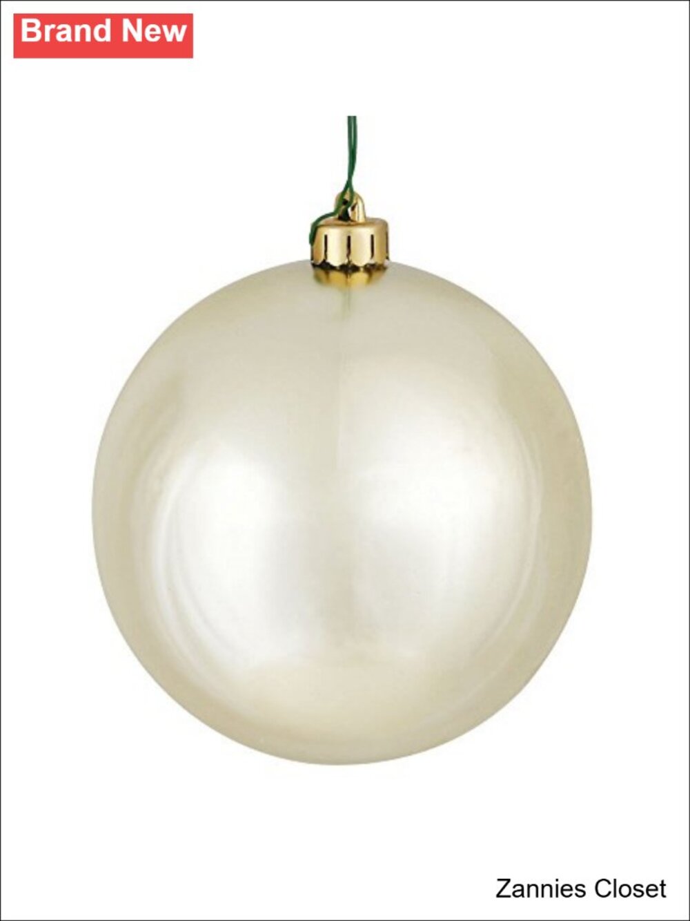 🎄 Vickerman 4" Shiny Plastic Ball Ornament 6 per Bag Shatterproof Hanging